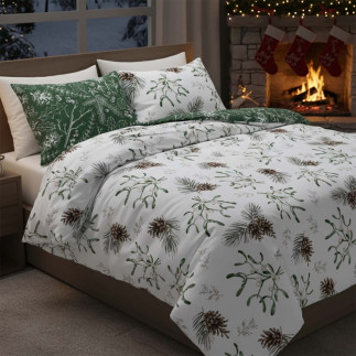 Pościel Bawełniana 220X200 + 2X70X80 Świąteczna Wzór 083