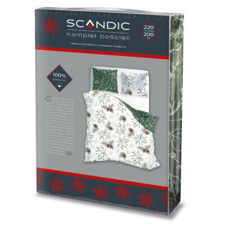 Pościel Bawełniana 220X200 + 2X70X80 Świąteczna Wzór 083