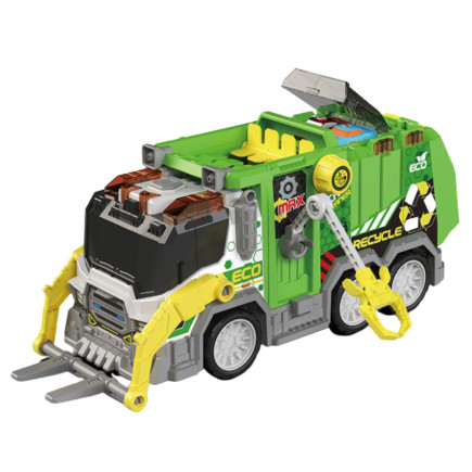 Ciężarówka śmieciarka miejska pojazd komunalny światła dźwięki