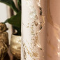 Marma zasłona gotowa na taśmie, szerokość 140cm x wysokość 250cm, kolor 003 jasny beżowy ze złotym nadrukiem na velvi
