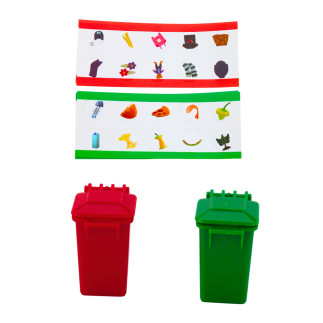 Ciężarówka śmieciarka pojemnik na śmieci światła dźwięki zielona 1:16