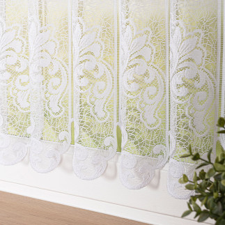 Zazdrostka żakardowa ze wzorem pasowym, wysokość 50cm, kolor 001 biały