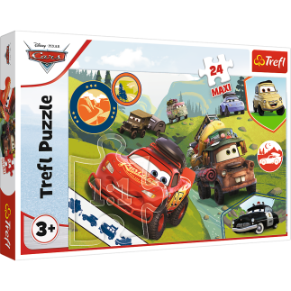 Puzzle - 24 maxi - wesołe auta - disney cars 3 - trefl 14352