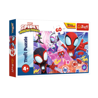 Puzzle - 60 - bohaterska przygoda - spidey i super-kumple - marvel - trefl 17410