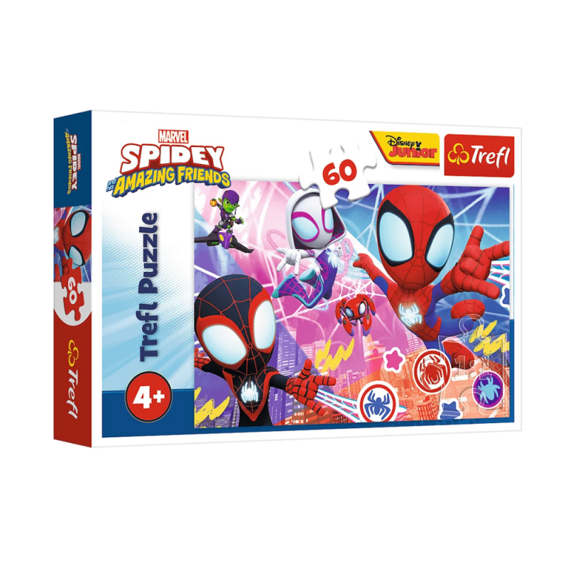 Puzzle - 60 - bohaterska przygoda - spidey i super-kumple - marvel - trefl 17410