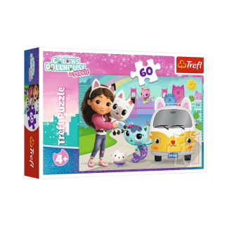 Puzzle - 60 - gabi i kocie przygody - koci domek gabi film - trefl 17415