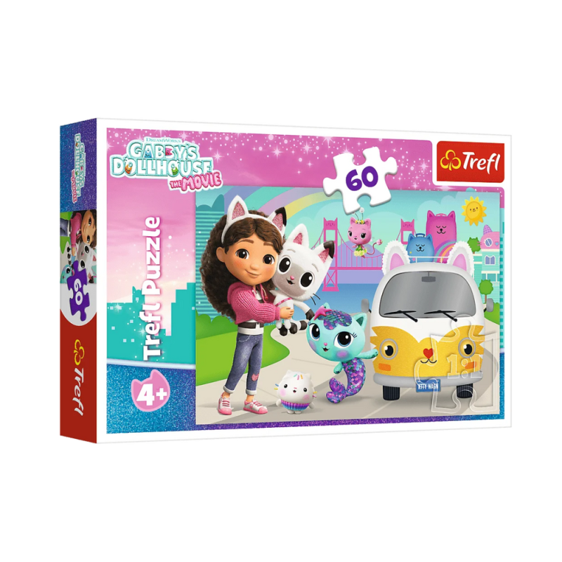 Puzzle - 60 - gabi i kocie przygody - koci domek gabi film - trefl 17415