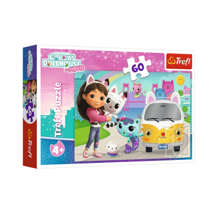 Puzzle - 60 - gabi i kocie przygody - koci domek gabi film - trefl 17415