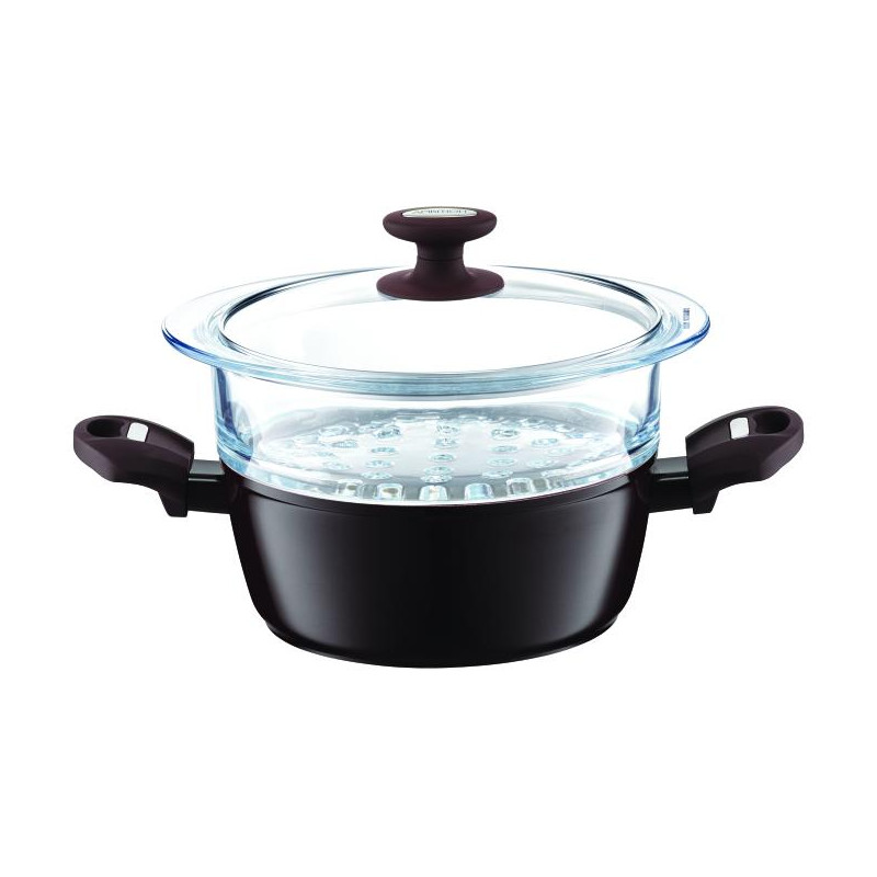 Garnek do gotowania na parze 24 cm Master Stone z pokrywką i 1 wkładem AMBITION Garnek do gotowania na parze 24 cm Master Stone z pokrywką i 1 wkładem AMBITION