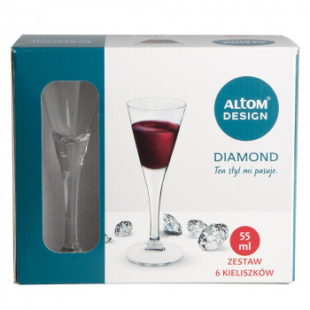 Kieliszki do likieru Diamond 55 ml, komplet 6 szt.