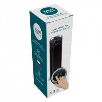 KUBEK TERMICZNY 420 ML Z WYŚWIETLACZEM LED CZARNY