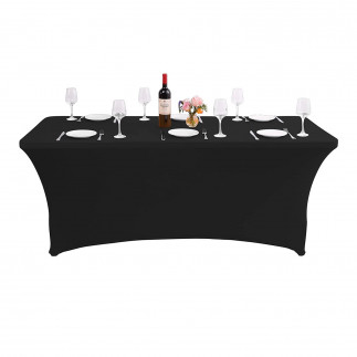Obrus elastyczny pokrowiec na stół cateringowy czarny greenblue, 180x75x74cm, spandex, gb372