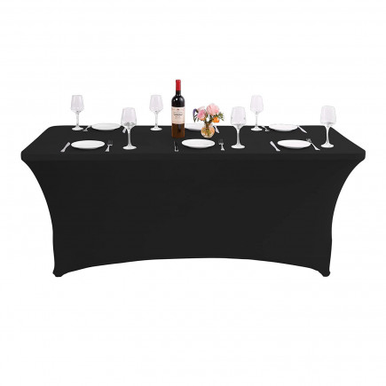 Obrus elastyczny pokrowiec na stół cateringowy czarny greenblue, 180x75x74cm, spandex, gb372