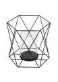 Świecznik metalowy geometryczny z wkładem szklanym czarny n/n bz EAN: 5904252326985