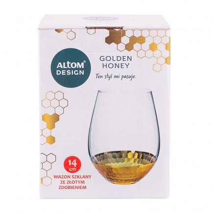 Wazon szklany na kwiaty Golden Honey 14 cm