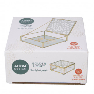GOLDEN HONEY SZKATUŁKA SZKLANA 12x12 CM