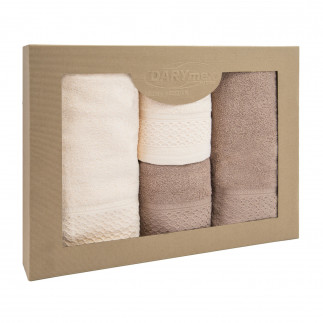 Ręcznik d bawełna 100% solano krem + beż (p) 2x50x90+2x70x140 kpl.