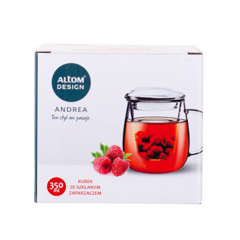 ANDREA KUBEK BARYŁKA ZE SZKLANYM ZAPARZACZEM 350ML