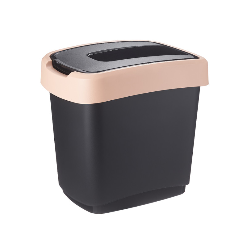 Kosz do segregacji z pokrywą uchylną czarny/brązowy pastel 15l EAN: 5904252366745 Kosz do segregacji z pokrywą uchylną czarny/brązowy pastel 15l EAN: 5904252366745
