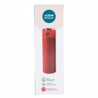 Kubek termiczny do herbaty i kawy z wyświetlaczem led czerwony 420 ml