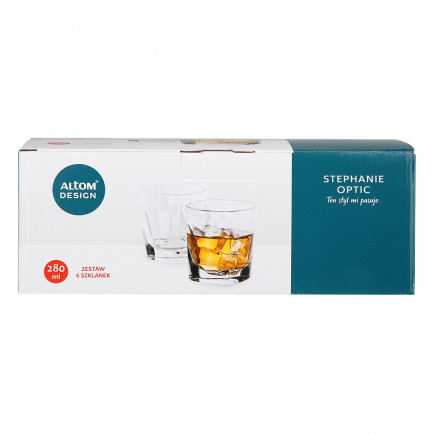 Stephanie Optic Kpl 6 Szklanek Whisky 280ml Color Box EAN: 5904252323540