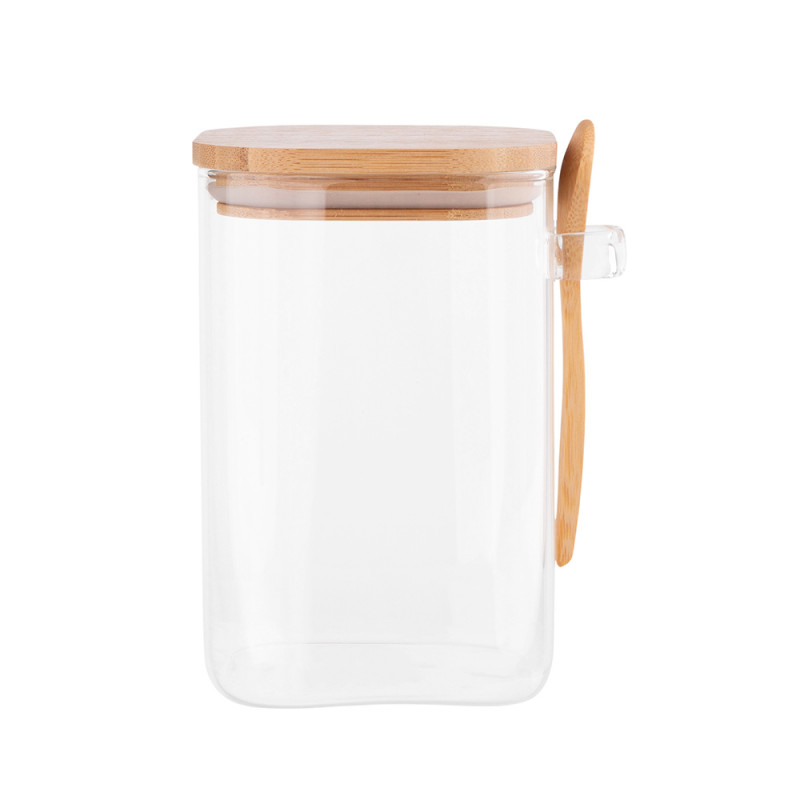 Pojemnik kwadratowy borosilikat 1000ml z bambusową pokrywką i łyżeczką n/n bz EAN: 5904252332115 Pojemnik kwadratowy borosilikat 1000ml z bambusową pokrywką i łyżeczką n/n bz EAN: 5904252332115