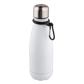 Butelka nierdzewna z karabinczykiem 350 ml biała n/n bz EAN: 5904252339411