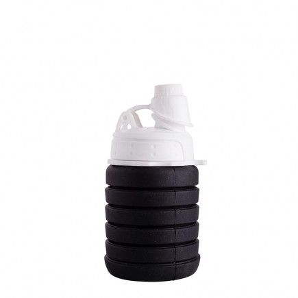 Butelka / bidon na wodę silikonowa składana czarna 500 ml