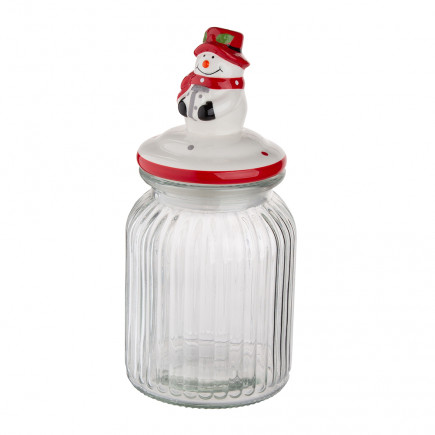 Ceramiczny pojemnik do przechowywania 900ml z pokrywką Bałwan EAN: 5904252354803