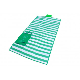 Mata plażowa z poduszką zielona