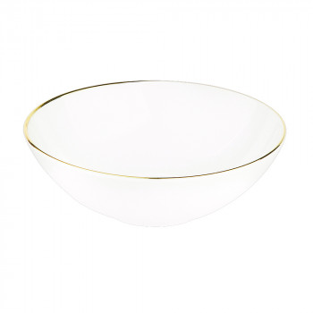 Talerz głęboki porcelanowy MariaPaula Moderna Gold biały ze złotym zdobieniem 18 cm