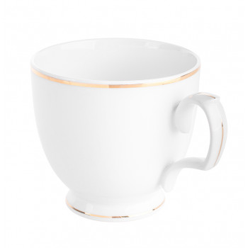 Filiżanka do kawy i herbaty porcelanowa MariaPaula Złota Linia biała 350 ml