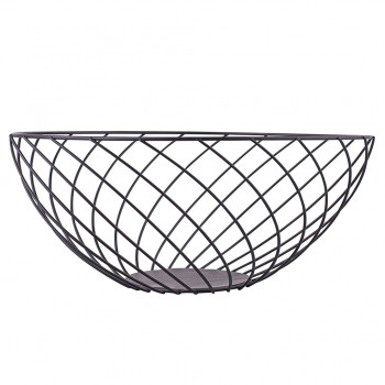 KOSZYK METALOWY SKRĘCONY 28X12 CM CZARNY