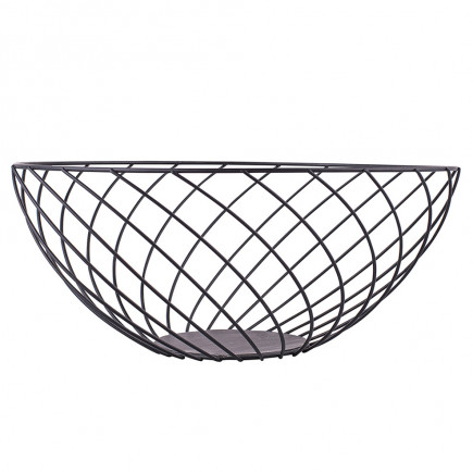 KOSZYK METALOWY SKRĘCONY 28X12 CM CZARNY