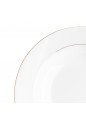 Talerz głęboki porcelanowy MariaPaula Złota Linia biały 23 cm