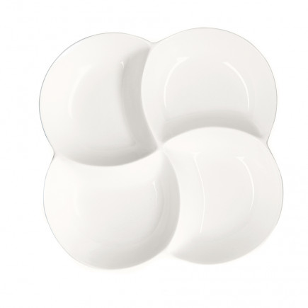 Półmisek porcelanowy dzielony Regular kremowy 21,5 cm
