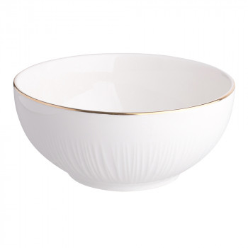 Miska salaterka porcelanowa Alessia Złota Linia kremowa 15,5 cm