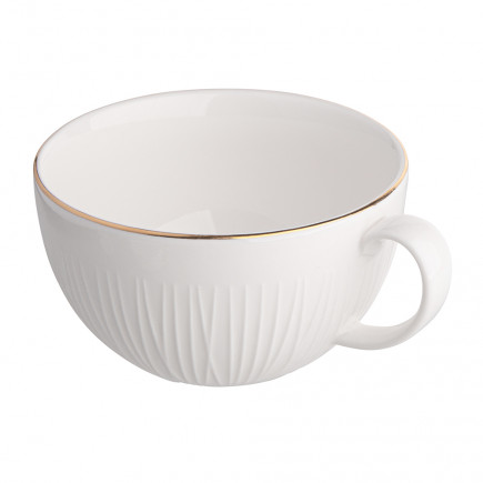 Filiżanka Jumbo Alessia Złota Linia 300 ml Porcelana Kremowa n/n bz, EAN: 5904252334492
