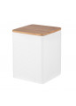 Puszka kwadratowa z pokrywą bambusową loft biała 11x11x14 cm - EAN: 5904252316405
