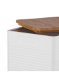 Puszka kwadratowa z pokrywą bambusową loft biała 11x11x14 cm - EAN: 5904252316405