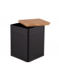 Puszka kwadratowa z pokrywą bambusową loft czarna 11x11x14 cm, dekoracja - EAN: 5904252316498