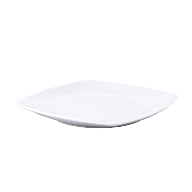 Talerz deserowy porcelanowy MariaPaula Moderna Biała kwadratowy 18 cm