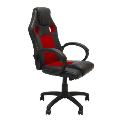 Fotel obrotowy krzesło enzo czerwono czarny