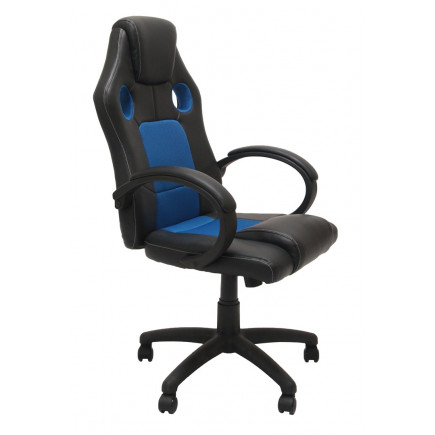 Fotel obrotowy krzesło enzo niebiesko czarny
